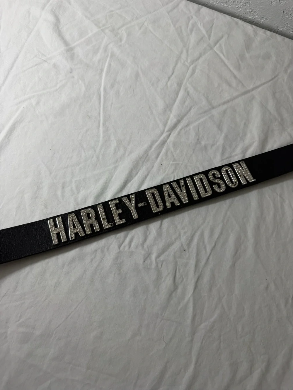 Harley-Davidson Black Belt with Crystal Lettering